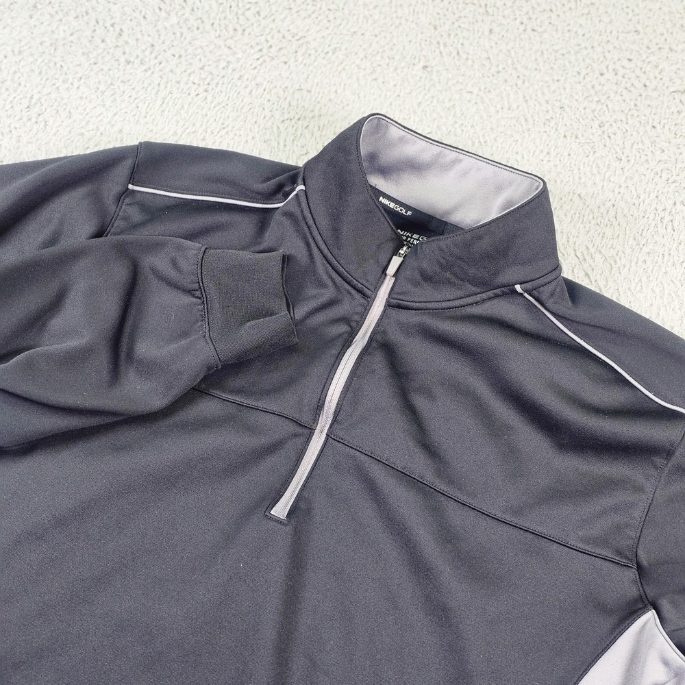 Nike Golf Pullover Mens Large Gray Therma-FIT 1/4 Zip Long Sleeve Top 617698-010